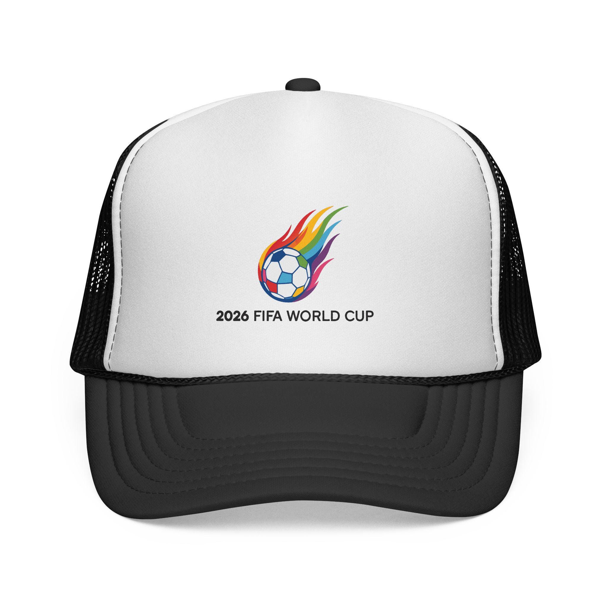 Rainbow Flaming Soccer Ball 2026 World Cup Trucker Cap | Soccer Patch Hat | USANewTrendStore - Image 2