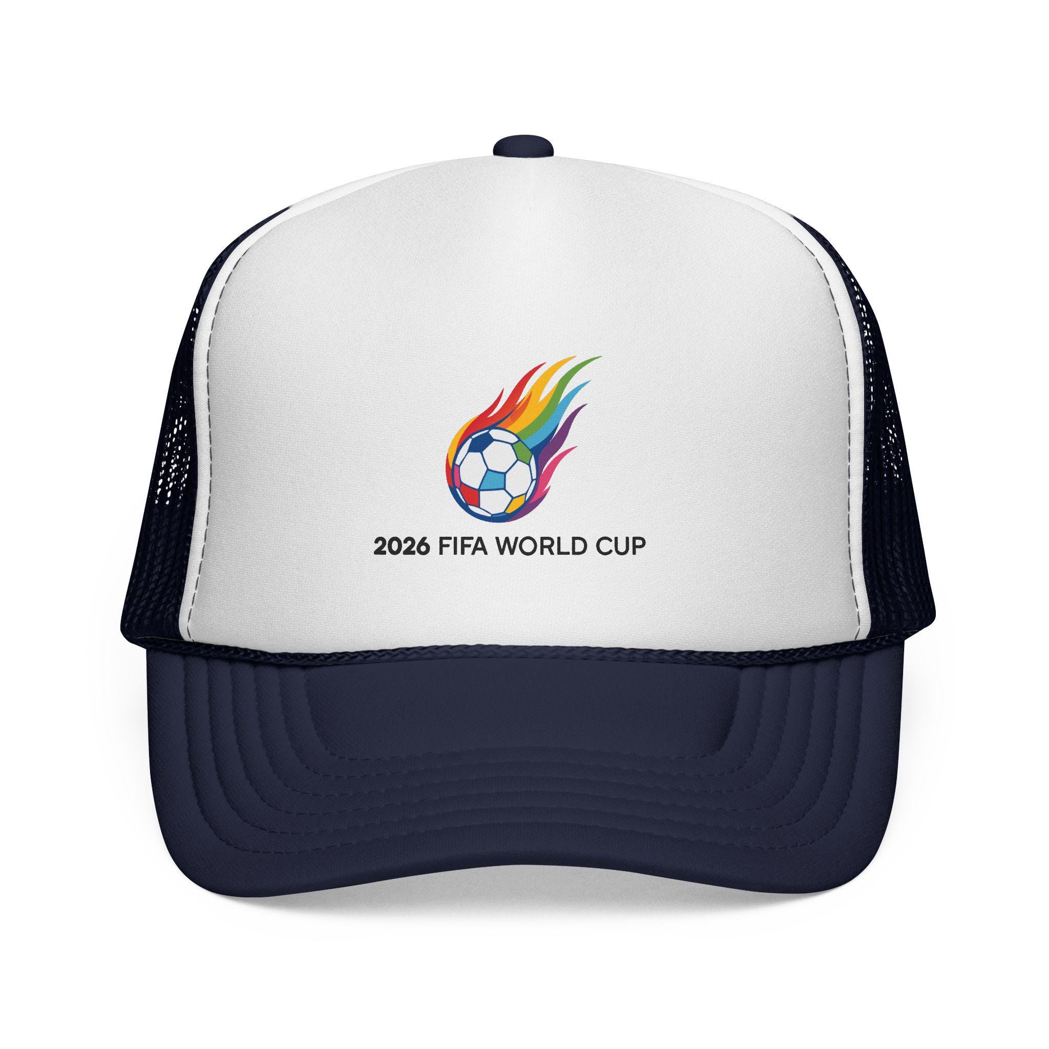 Rainbow Flaming Soccer Ball 2026 World Cup Trucker Cap | Soccer Patch Hat | USANewTrendStore - Image 4