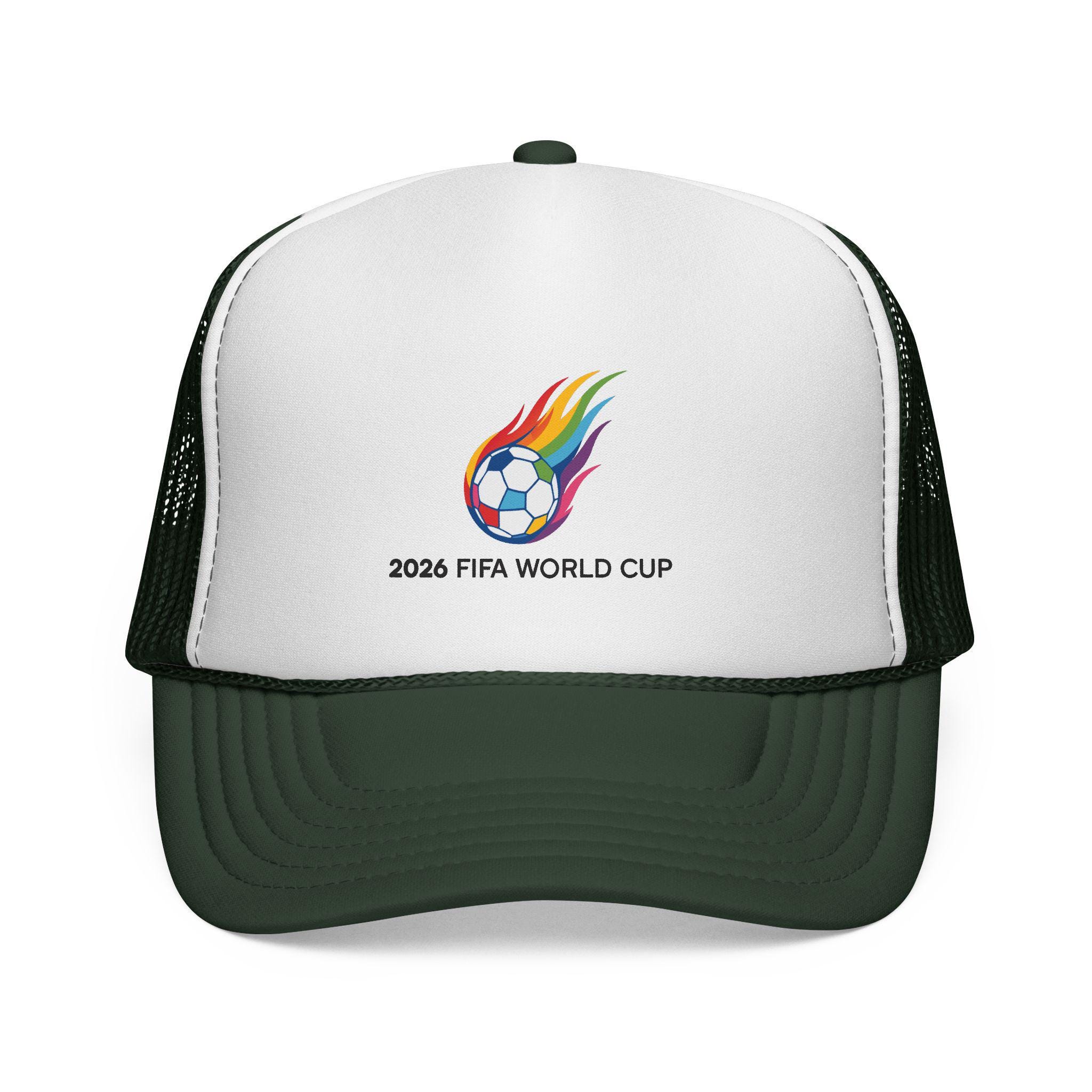 Rainbow Flaming Soccer Ball 2026 World Cup Trucker Cap | Soccer Patch Hat | USANewTrendStore - Image 3