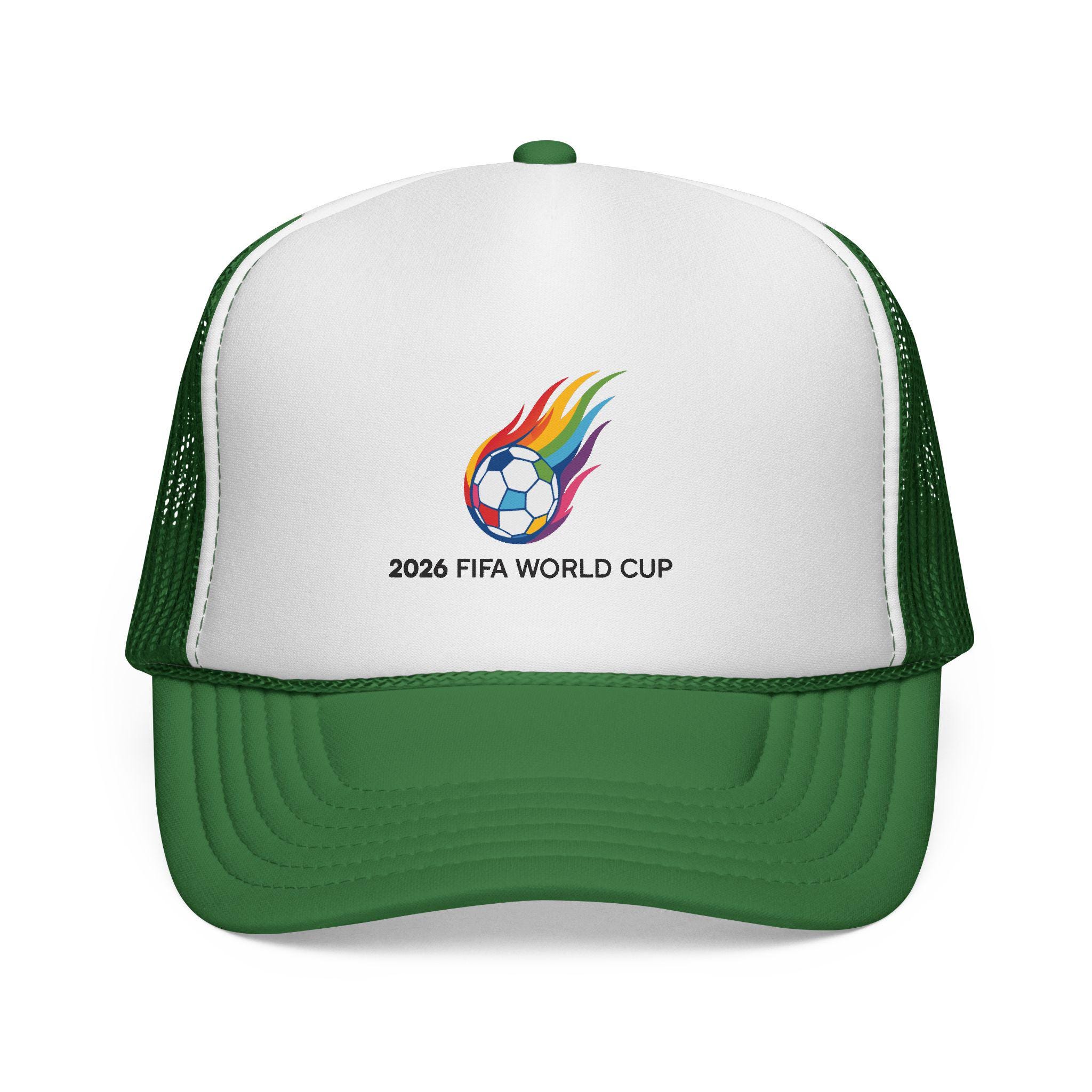 Rainbow Flaming Soccer Ball 2026 World Cup Trucker Cap | Soccer Patch Hat | USANewTrendStore - Image 7