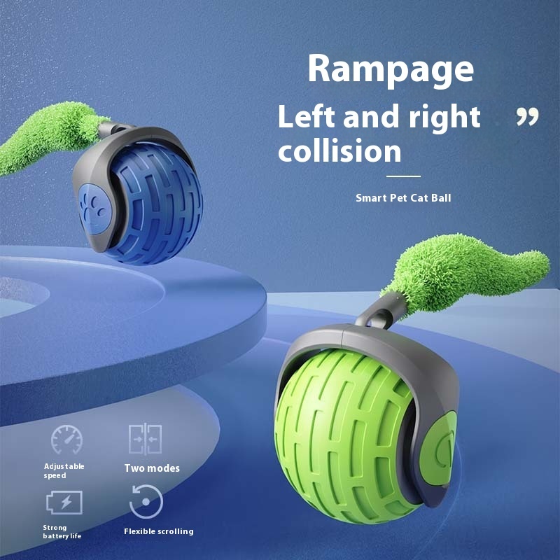 New Interactive Automatic Rolling Cat Toy Ball – USB Rechargeable Smart Teaser for Indoor Cats & Kittens - Image 2