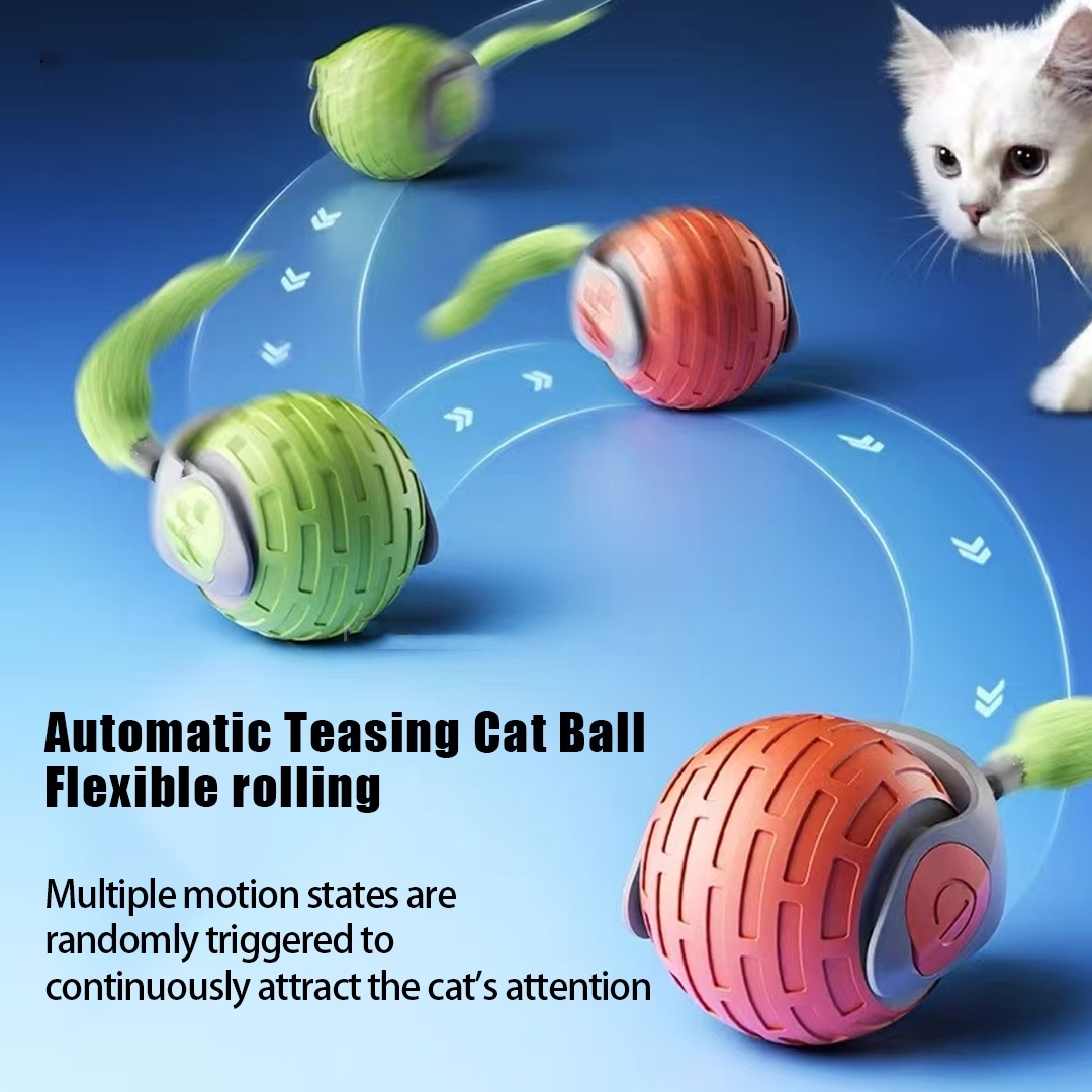 New Interactive Automatic Rolling Cat Toy Ball – USB Rechargeable Smart Teaser for Indoor Cats & Kittens - Image 9